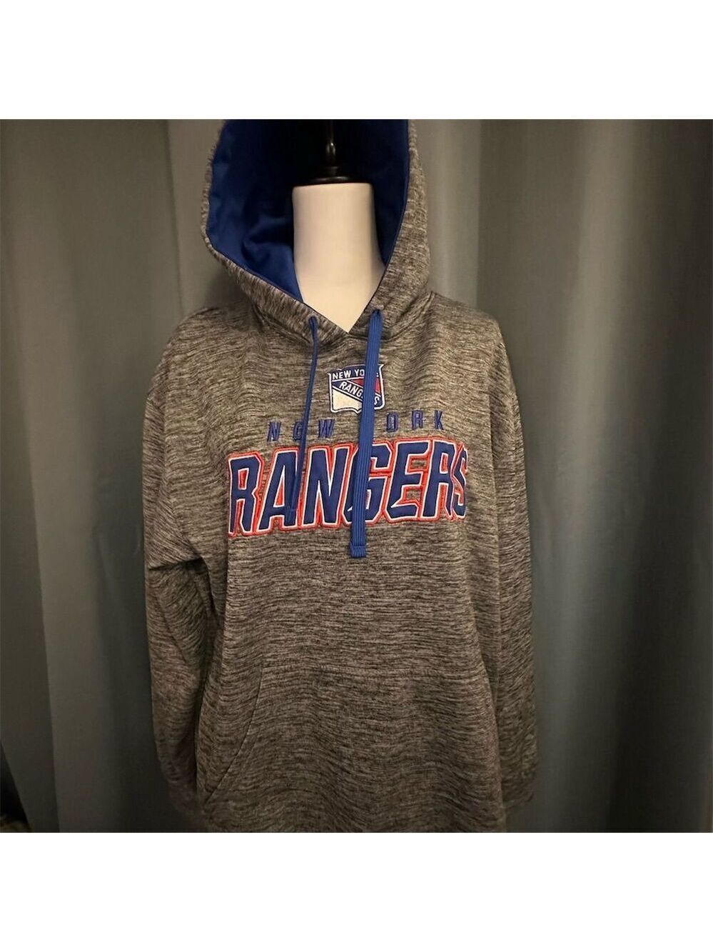 NHL New York Rangers Men's Gray Pullover Hoodie Sweatshirt Standard Size M